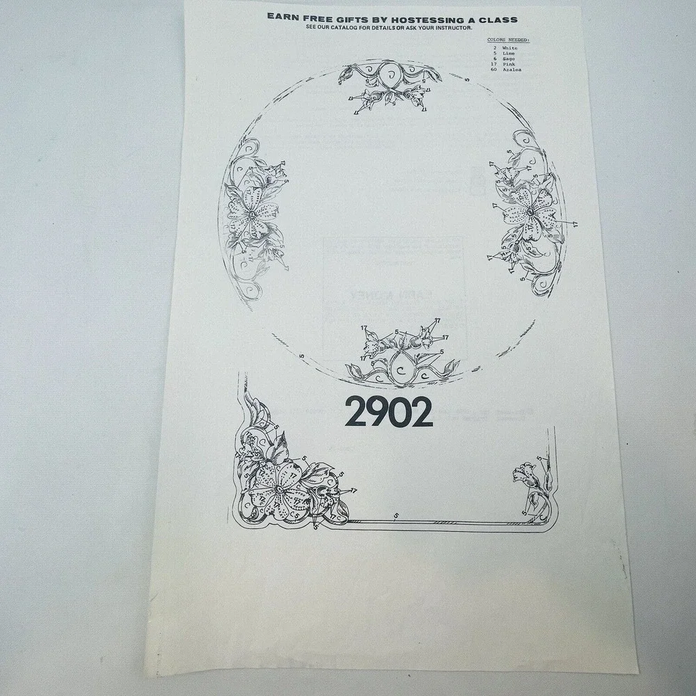 Dogwood Cutwork Placemats & Centerpiece #2902‎ Tri-Chem Chart Picture To Paint